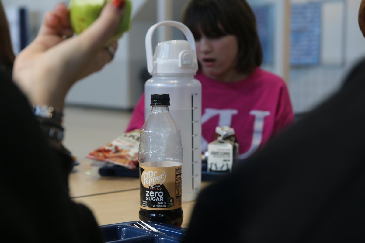 A Dr. Pepper at the lunch table, an average part of the Comets' usual meals.